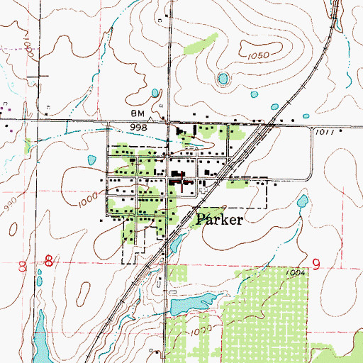 Topographic Map of Parker Historical Museum, KS
