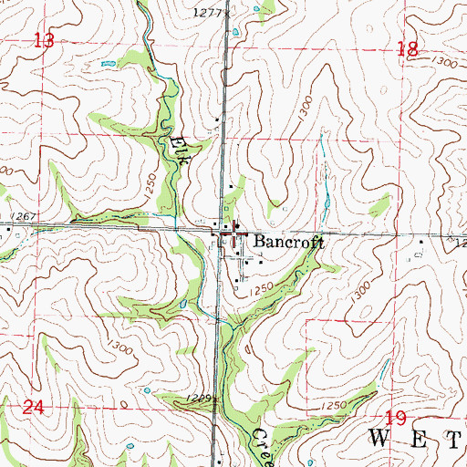 Topographic Map of Bancroft Depot Museum, KS