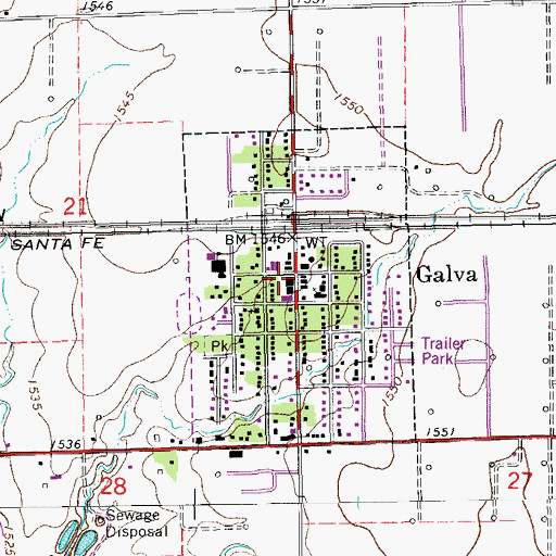 Topographic Map of Galva Historical Museum, KS