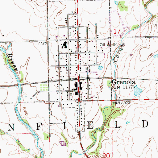 Topographic Map of Grenola Elevator Museum, KS