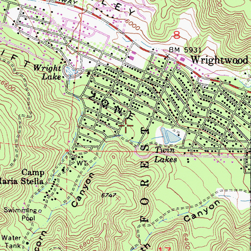 Topographic Map of Acorn Canyon, CA
