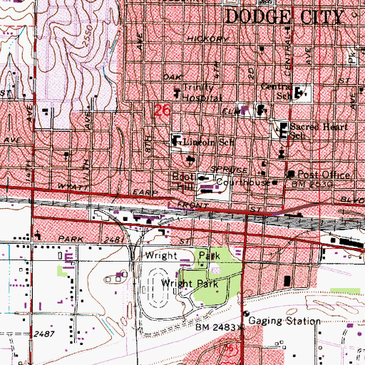 Topographic Map of Kansas Teachers Hall of Fame, KS