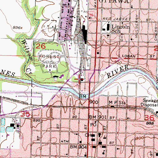 Topographic Map of Old Depot Museum, KS