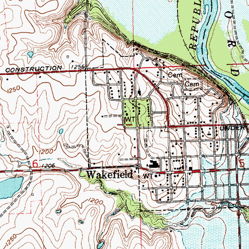 Topographic Map of Wakefield Museum, KS