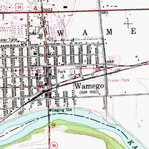 Topographic Map of Wamego Historical Society and Museum, KS