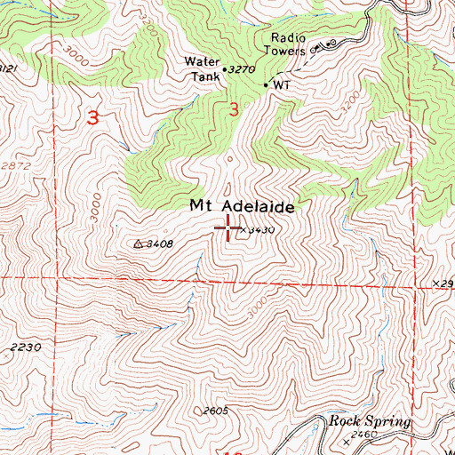 Topographic Map of Mount Adelaide, CA