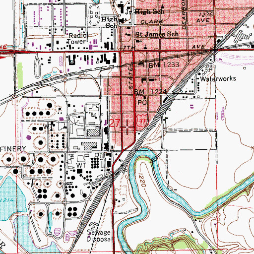 Topographic Map of Augusta Historical Museum, KS