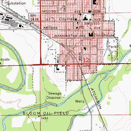 Topographic Map of Carrie Nation House, KS