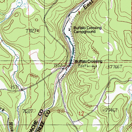 Topographic Map of Buffalo Crossing, AZ