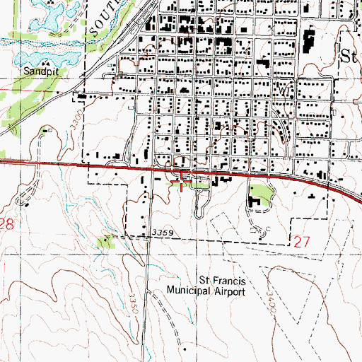Topographic Map of Cheyenne County Historical Museum, KS