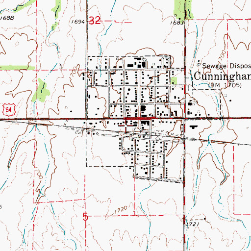 Topographic Map of Cunningham Museum, KS