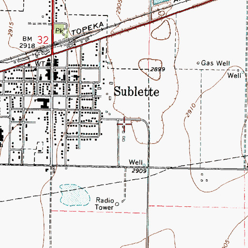 Topographic Map of Haskell County Historical Museum, KS
