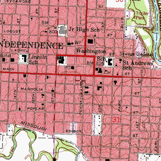 Topographic Map of Independence Science and Technology Center, KS
