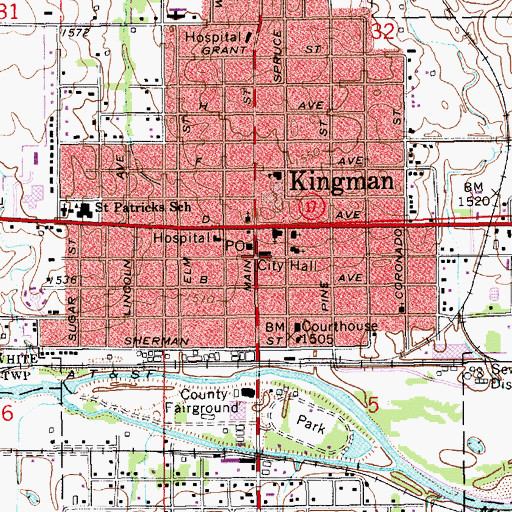 Topographic Map of Kingman County Historical Museum, KS