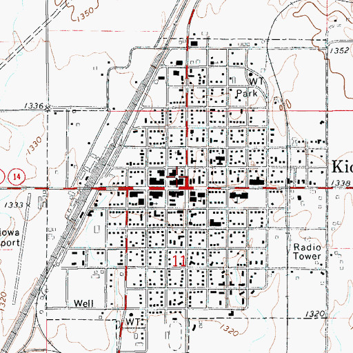 Topographic Map of Kiowa Historical Society, KS