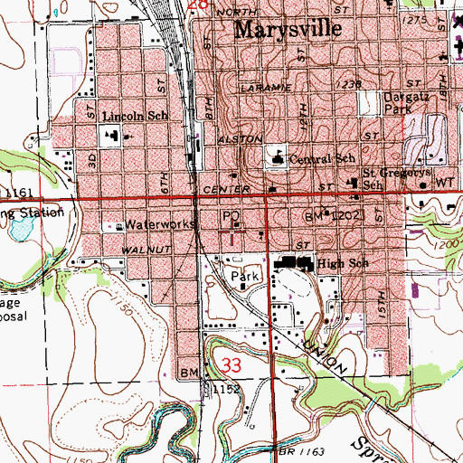 Topographic Map of Lee Dam Center for Fine Art, KS