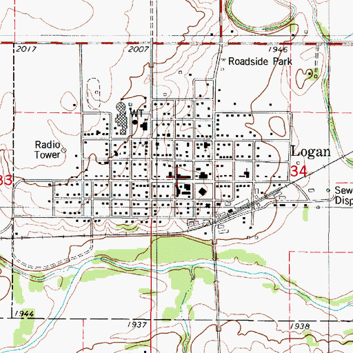 Topographic Map of Logan Area Historical Museum, KS