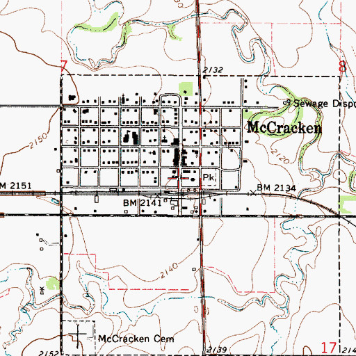 Topographic Map of McCracken Historical Museum, KS
