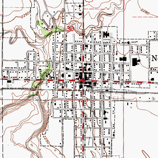 Topographic Map of Ness County Historical Society, KS