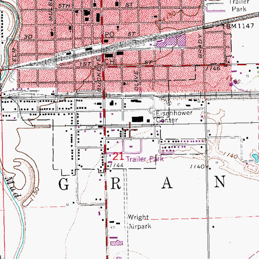 Topographic Map of Old Abilene Town Museum, KS