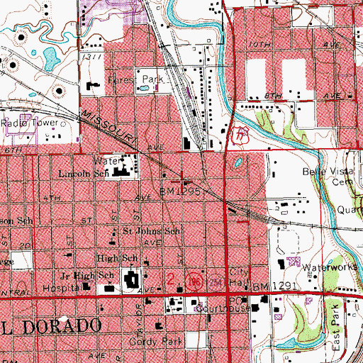 Topographic Map of Playhouse Doll Museum, KS