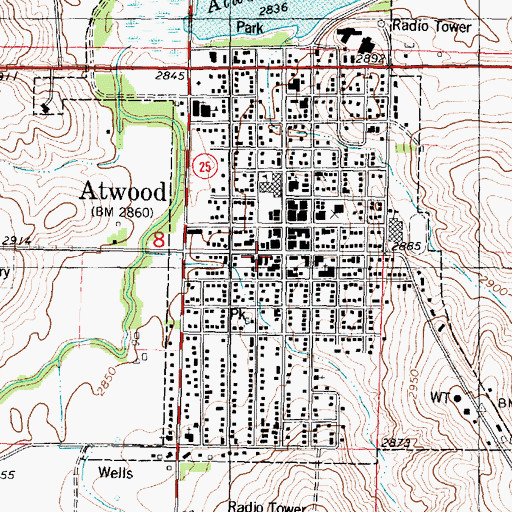 Topographic Map of Rawlins County Museum, KS