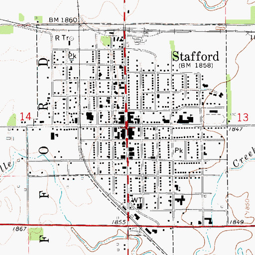 Topographic Map of Stafford County Historical Society Museum, KS