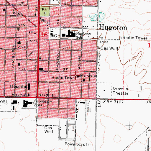 Topographic Map of Stevens County Historical Museum, KS