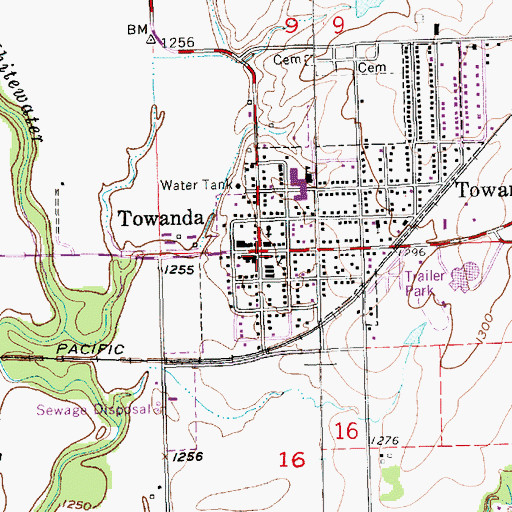 Topographic Map of The Museum in Towanda, KS