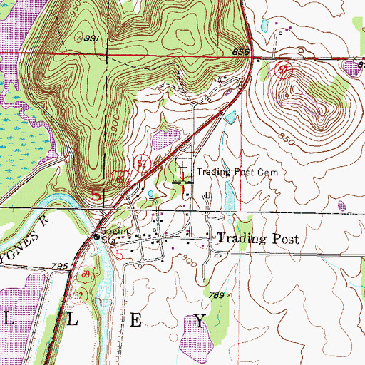 Topographic Map of Trading Post Museum, KS