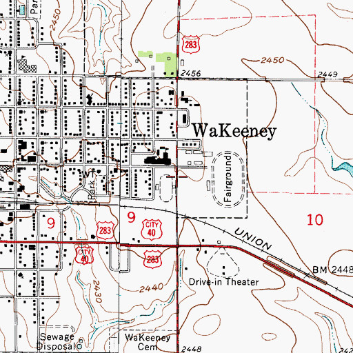 Topographic Map of Trego County Museum, KS