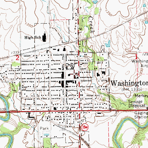Topographic Map of Washington County Museum, KS