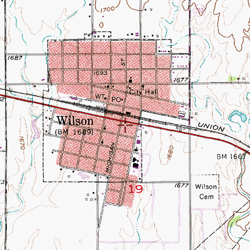 Topographic Map of Wilson Czech Opera House and Museum, KS