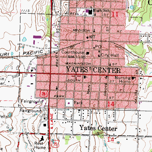 Topographic Map of Woodson County Historical Museum, KS