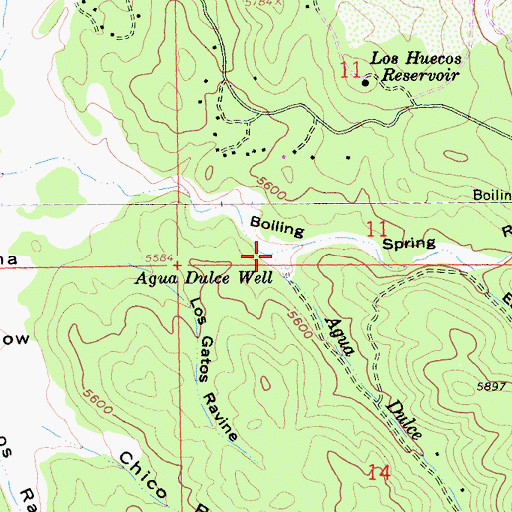 Topographic Map of Agua Dulce Creek, CA