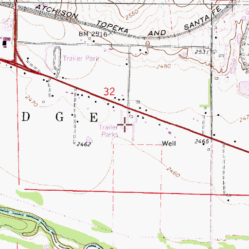 Topographic Map of Ranchwood Mobile Estates, KS