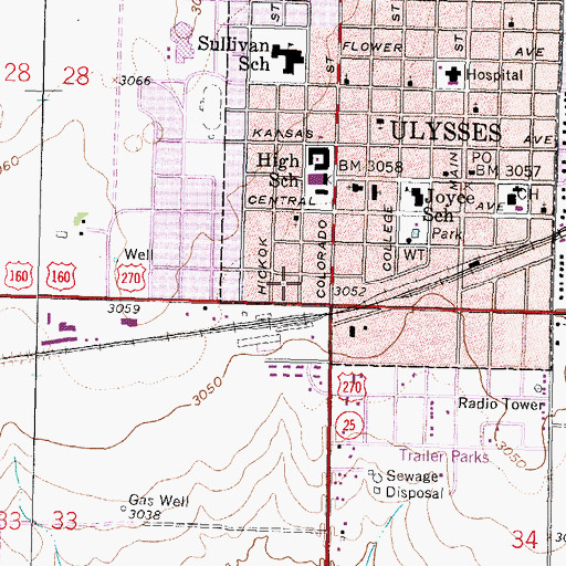 Topographic Map of S and S Trailer Court, KS