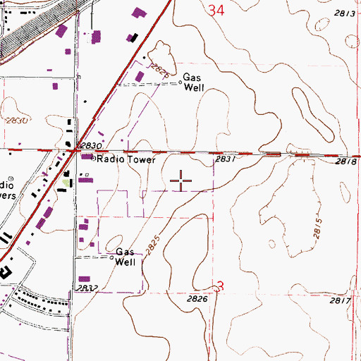 Topographic Map of Sage Mobile Home Park, KS