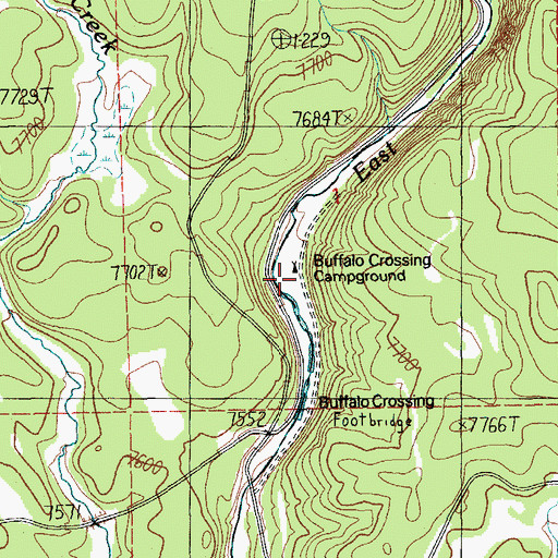 Topographic Map of Buffalo Crossing Camp, AZ