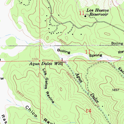 Topographic Map of Agua Dulce Well, CA