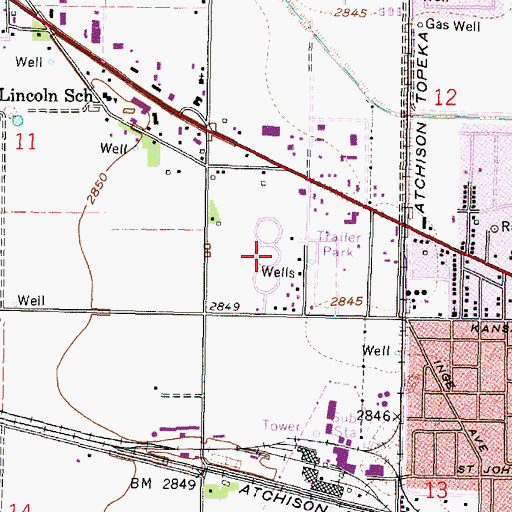 Topographic Map of Wagon Wheel Mobile Home Park, KS