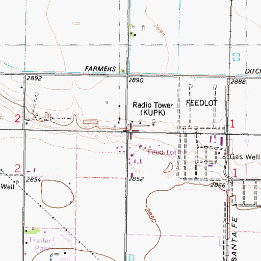 Topographic Map of Yeadon Trailer Park, KS