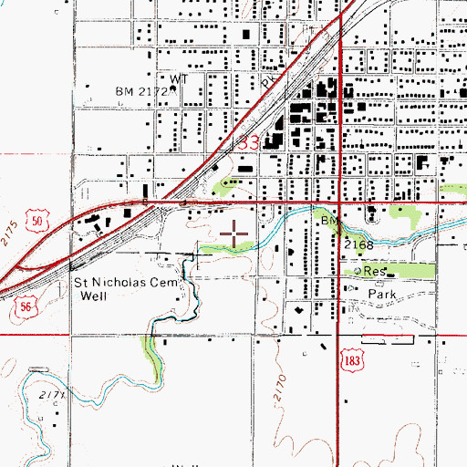 Topographic Map of Four Aces Recreational Vehicle Park, KS