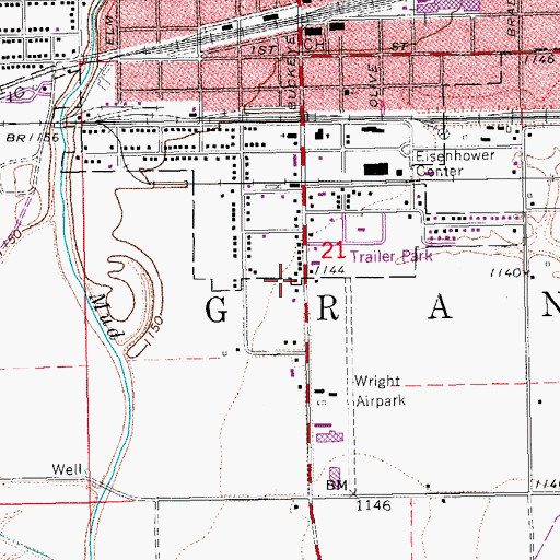 Topographic Map of Covered Wagon Recreational Vehicle Resort, KS
