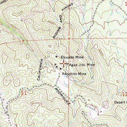 Topographic Map of Agua Jito Mine, CA