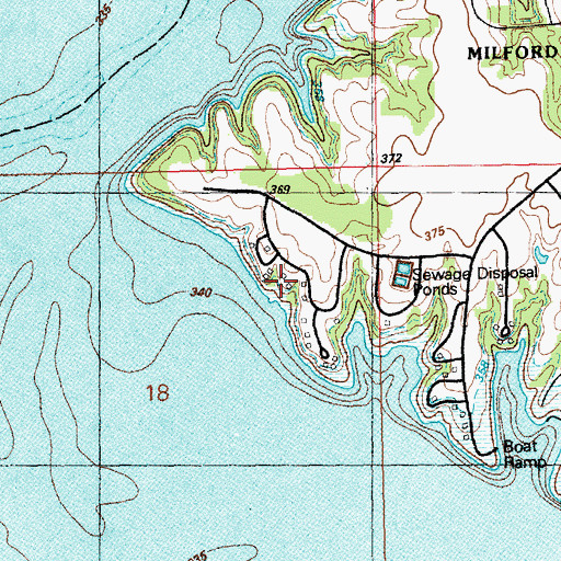 Topographic Map of Milford State Park Sunset Ridge Campground, KS