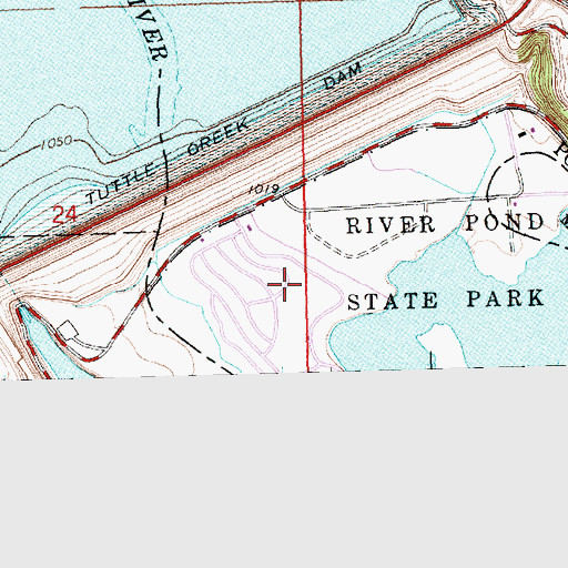 Topographic Map of Tuttle Creek State Park River Pond Campground, KS