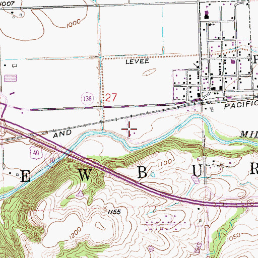 Topographic Map of Mill Creek Campground and Recreational Vehicle Park, KS