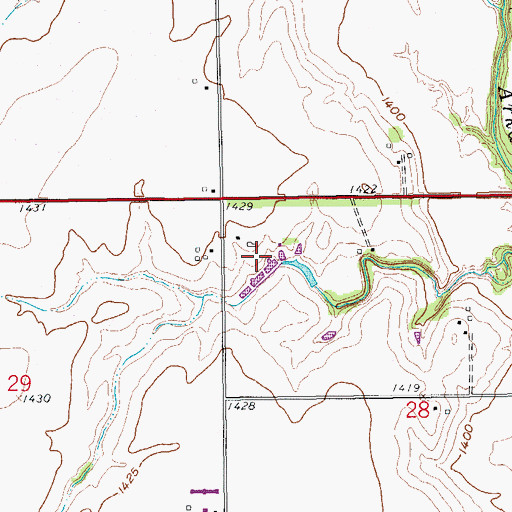 Topographic Map of Spring Lake Recreational Vehicle Camping Resort, KS