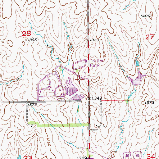 Topographic Map of Sundowner West Recreational Vehicle Park, KS